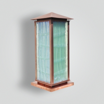 810-mb2-brp-sh-cast-glass-copper-pilaster-lantern - ADG Lighting Collection