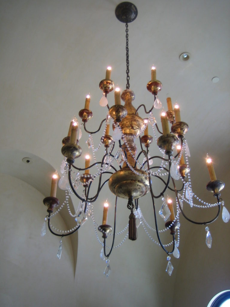 7220 Hermes Chandelier With Rock Crystal And Gold Silver Leaf 5