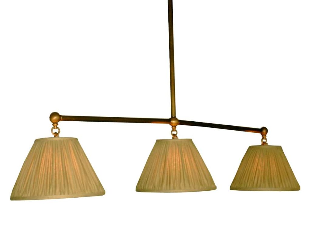 7398 Mb3 Br H Ba Pool Table Light With Silk Shade Wallace Neff Styled ADG Lighting CRa