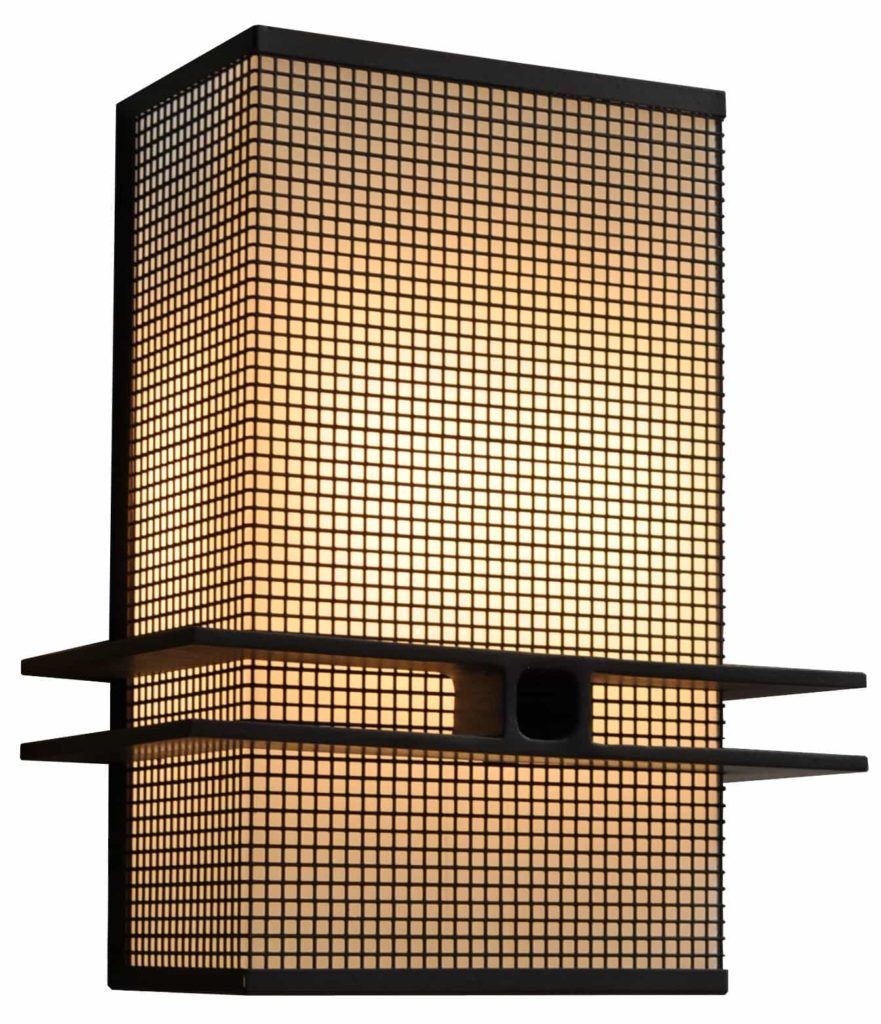 7766 Cb8 Stch P Ba Square Mesh Wall Sconce Mid Century Modernism – ADG Lighting