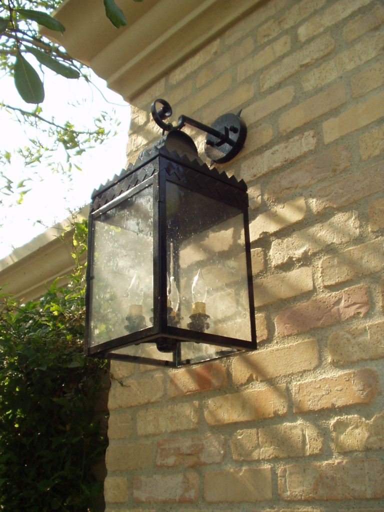 Lantern On Brick Pilaster By Gerald Olesker Of ADG Lighting