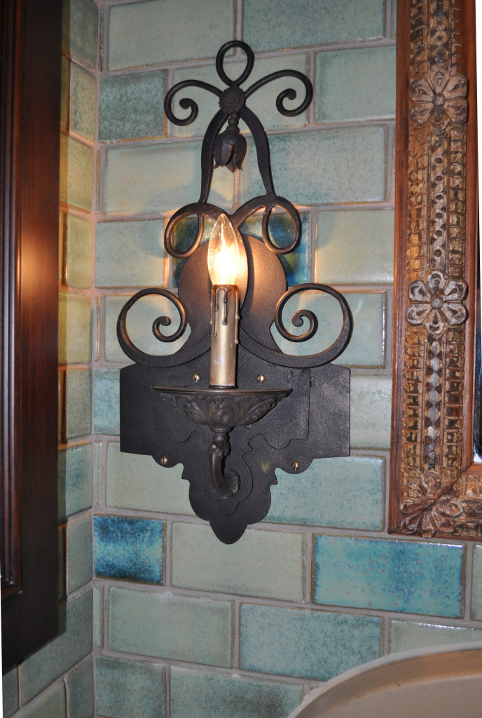 Malibu Tile And Scrolled Oil Rubbed Bronze Sconce By ADG Lighting