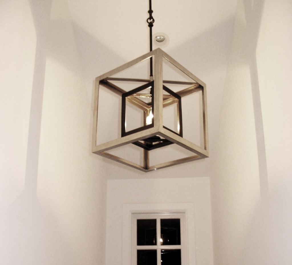 Square Lantern In Lantern Oil Rub Bronze And Nickel Pendant In Stairs G Olesker