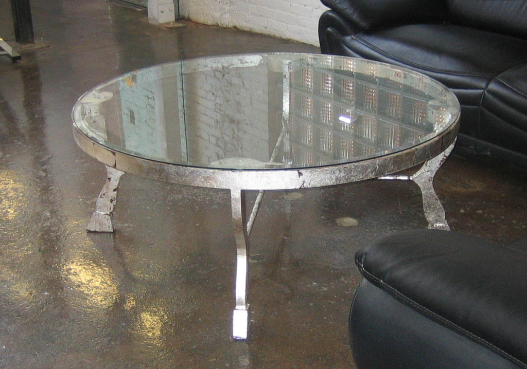 Silver Leaf Table Over Iron With Horse Leg Base IMG 2294 Details By Architectural Detail Group Iron And Lighting