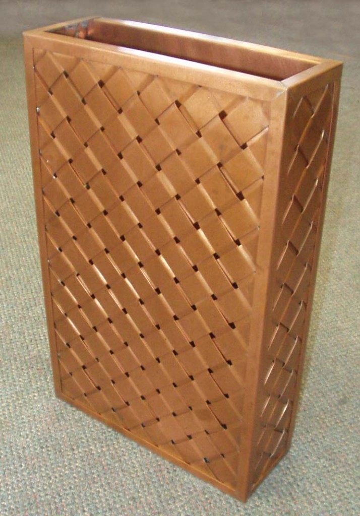 5976 LED Co W Sh Copper Basket Weave Wall Sconce 1