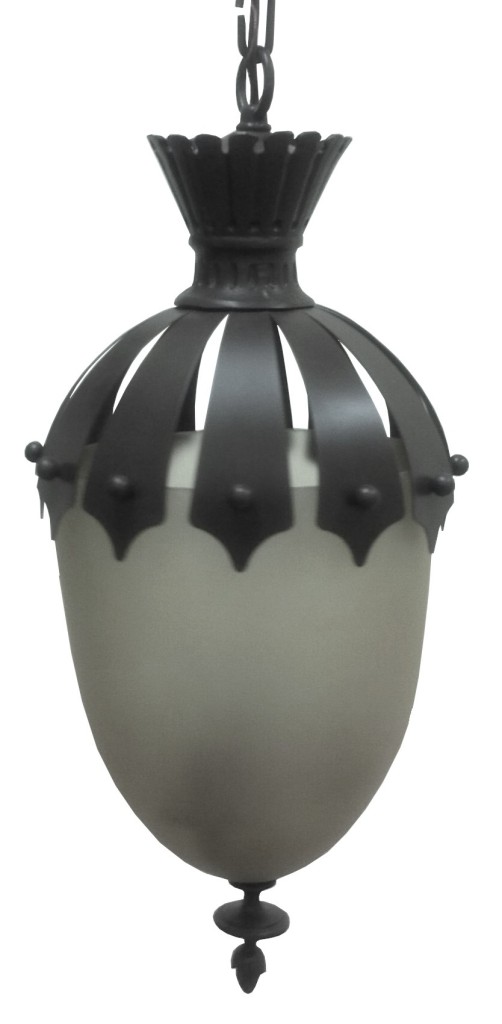 7015 Mb1 Br H Sh Bell Jar SAndblasted Pyrex Glass Hanging Pendant With Cast Ornament 11 – ADG Lighting
