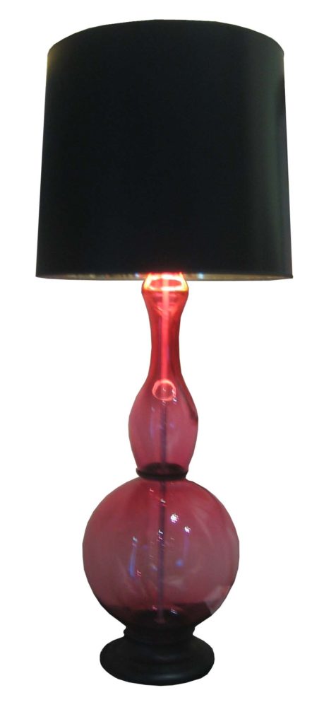 8000 Mb1 Gl L Blown Glass Pink Lamp Black Laquered Shade – ADG Lighting
