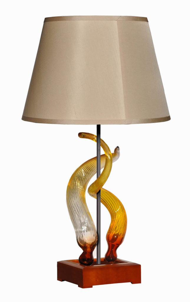 8081 Mb2 Wogl L Blown Glass Lamp Silk Shade – ADG Lighting