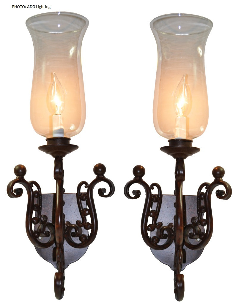 Beverly Hills Scroll Iron And Glass Sconce 1