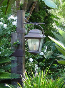 Custom Sold Brass Lantern Mounted To Wooden Pole By G Olesker Portfolio ADG Lighting