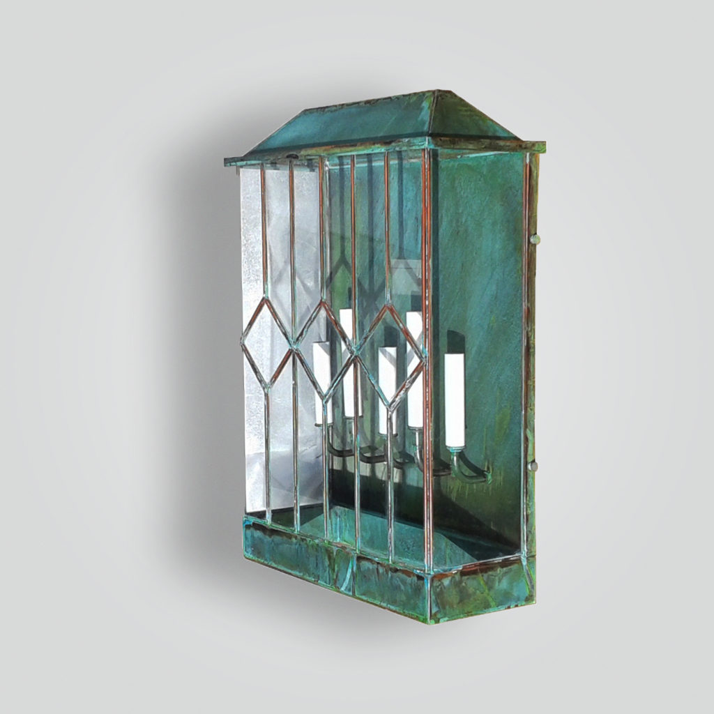 2013-cb5-br-sh-bound Glass Leaded Contemporary Lantern – ADG Lighting Collection