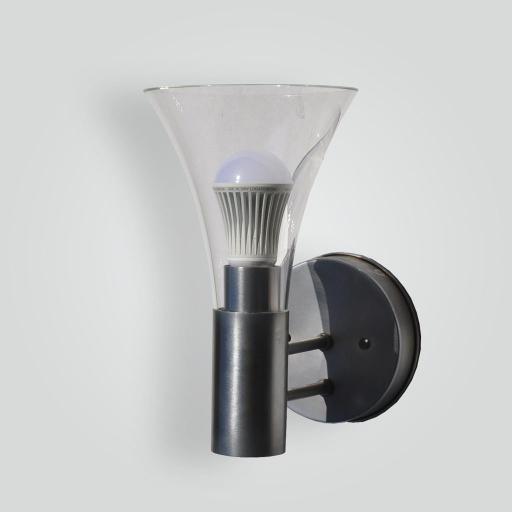 5206-led-br-s-sh Pyrex Glass Trumpet Sconce Styled Vintage Light – ADG Lighting Collection
