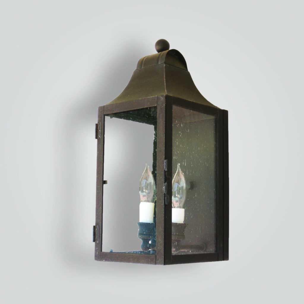 524-cb2-br-w-sh Brass Lantern Clear Glass – ADG Lighting Collection