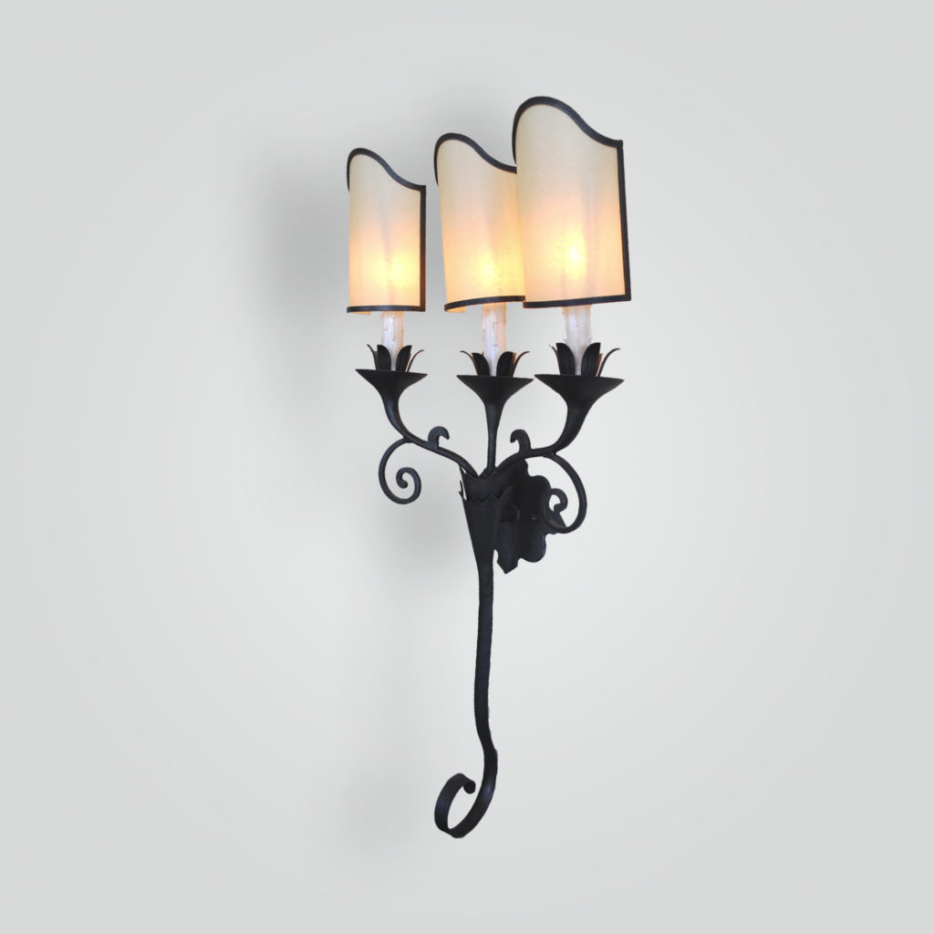 5282-cb3-ir-s-ba-3-light-iron-sconce-with-oiled-parchment-shades – ADG Lighting Collection