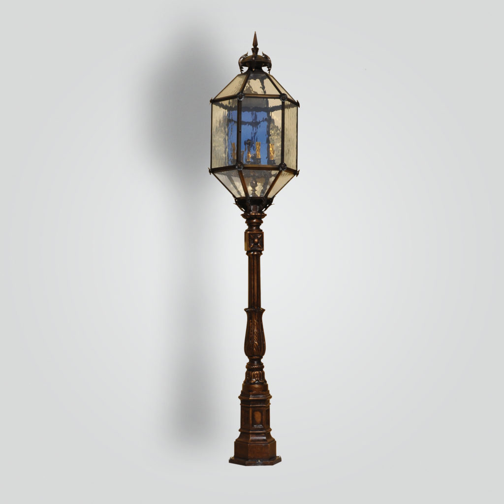 620-cb3-albr-po-sh Greiner Lantern On Post – ADG Lighting Collection