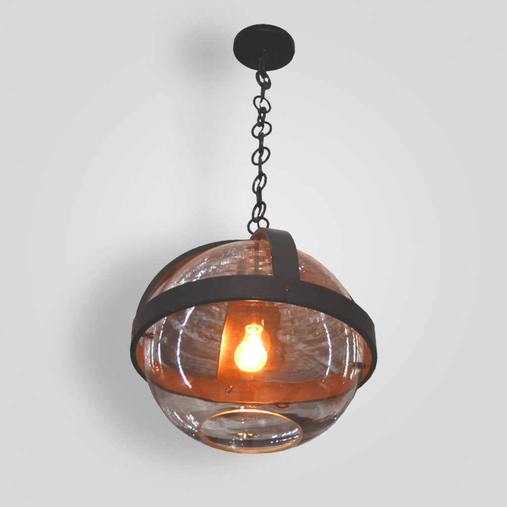 7050-mb1-ir-h-ba Pyrex Glass Pendant Iron Strap – ADG Lighting Collection