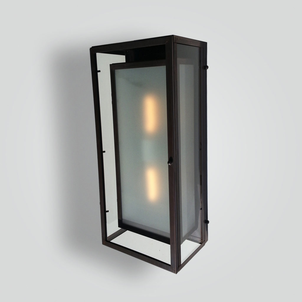 721-mb2-br-w-sh Double Box Wall Lantern – ADG Lighting Collection