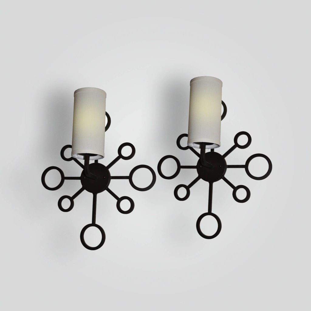 7795-mb1-ir-s-ba Spago Cross Sconce Royere Style – ADG Lighting Collection