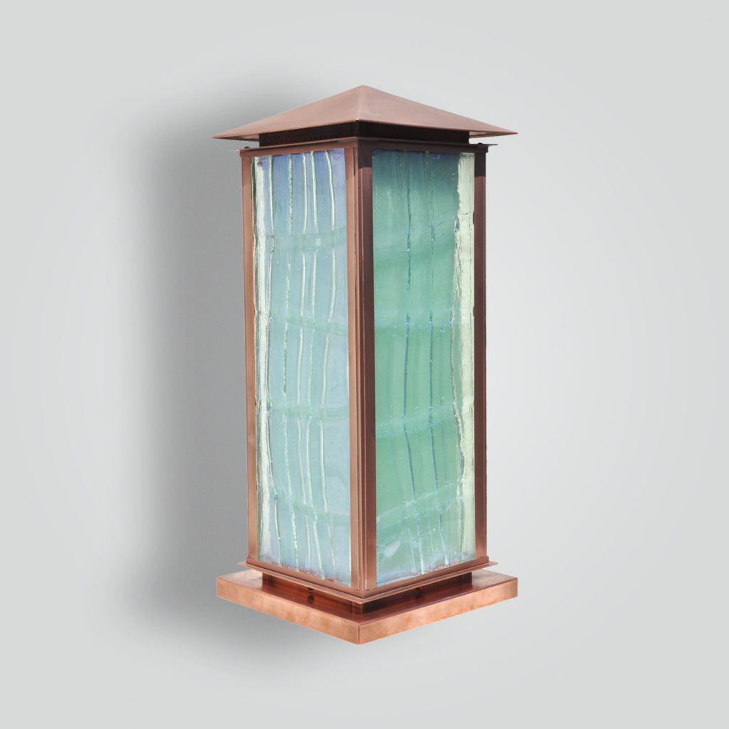 810-mb2-brp-sh-cast Glass Copper Pilaster Lantern – ADG Lighting Collection