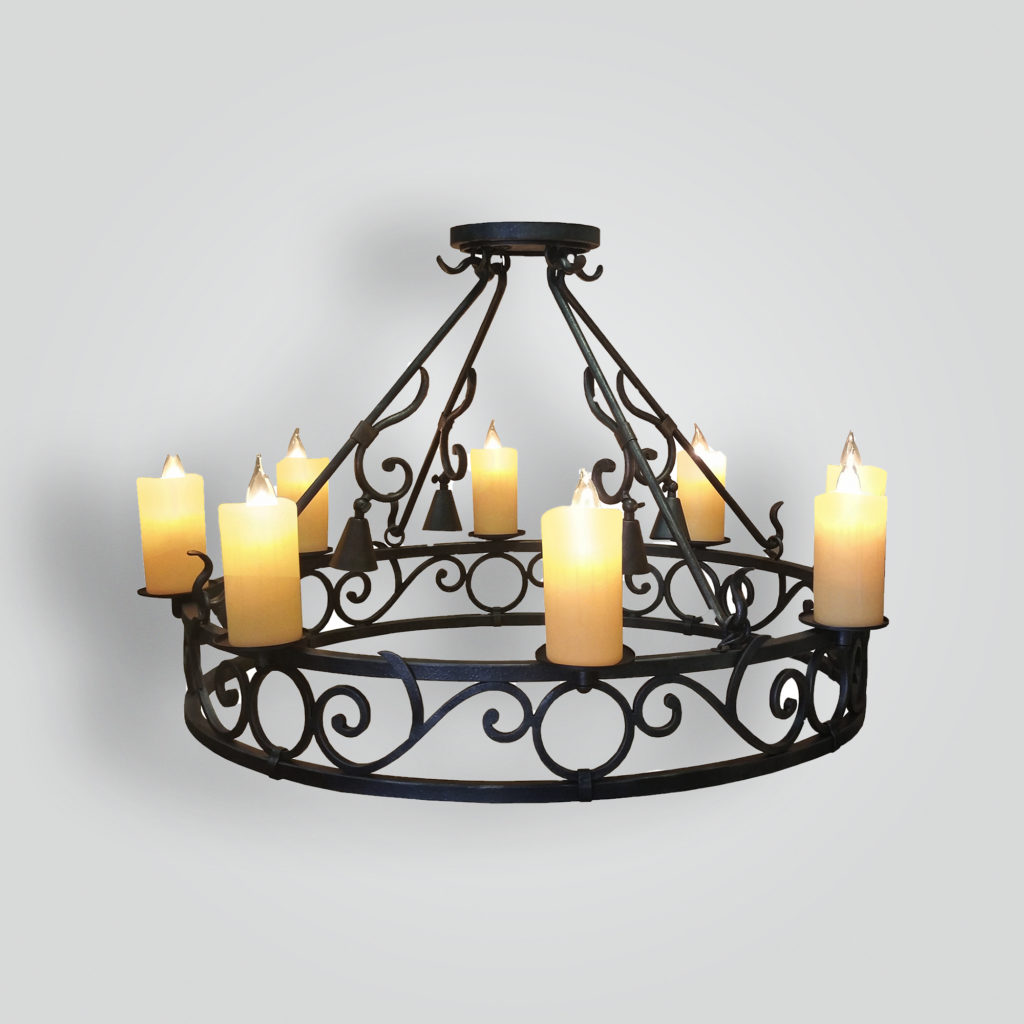 90540-555-mb8-irh-ba Wrought Iron Dining Chandelier – ADG Lighting Collection