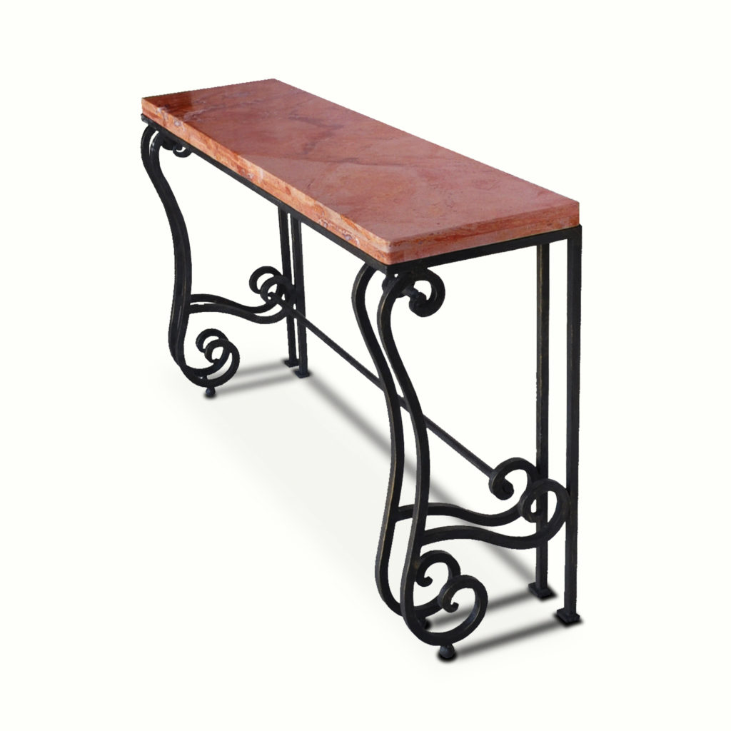 10301-irst-ta Transitional Console Stone Top Iron Console – ADG Lighting Collection