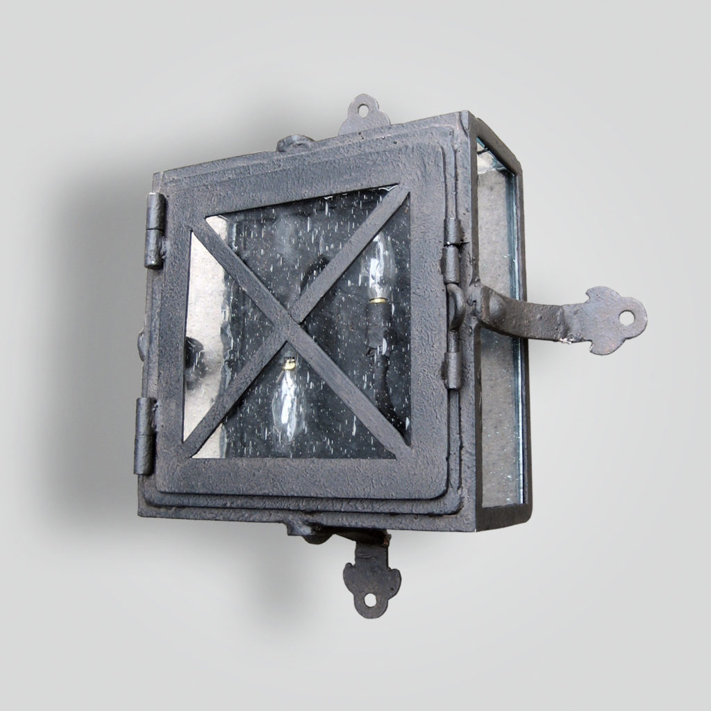 7112-cb2-ir-w-ba Iron Sconce Square Wall Light with Iron Strap ADG Lighting Collection